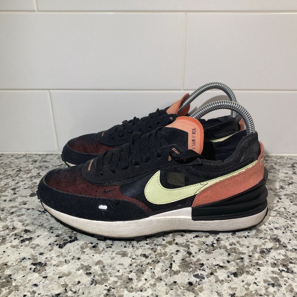 Nike Waffle One Black Lime Green Pink DC2533 002 Women’s Size 7.5